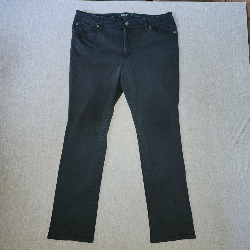 Lauren Ralph Lauren Premier Straight Black Pants Womens Size 16 Regular Fit